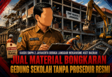 Kasek SMPN 2 Jayakerta Diduga Langgar Mekanisme Aset Daerah, Jual Material Bongkaran Tanpa Prosedur Resmi