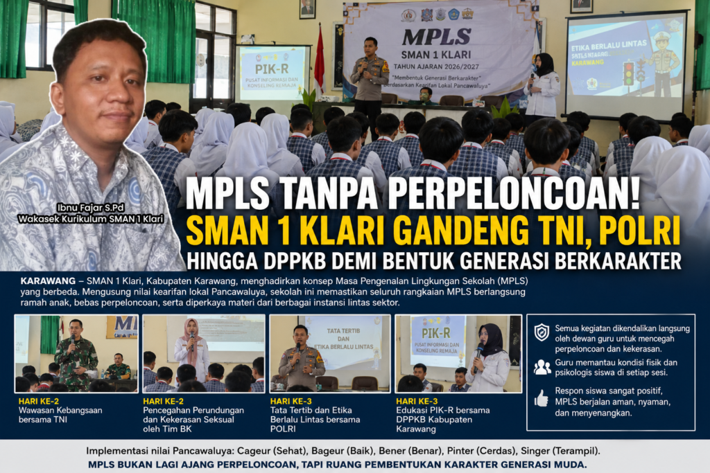 Caption: MPLS Tanpa Perpeloncoan! SMAN 1 Klari Gandeng TNI, Polri hingga DPPKB Demi Bentuk Generasi Berkarakter